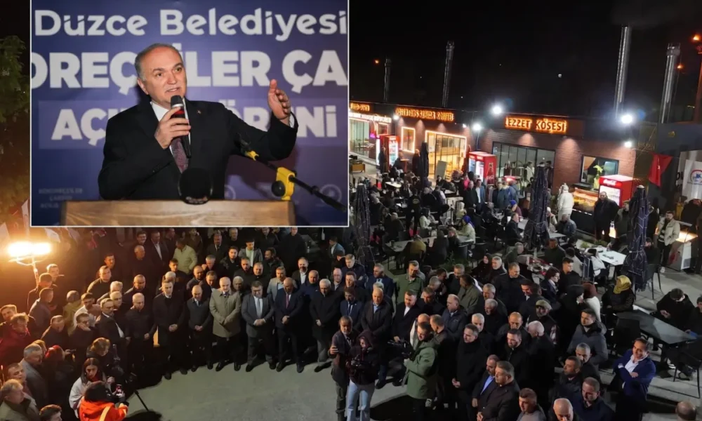 Düzce Belediye Başkanı Özlü "Kokoreççiler Çarşısı"nı hizmete açtı