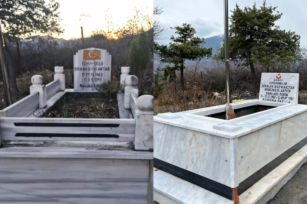 Artvin'de şehit mezarlarının bakımı yapıldı